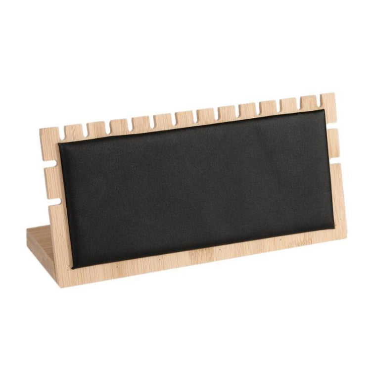 Bamboo Wood Multi-slot L-shaped Jewelry Storage Display Stand
