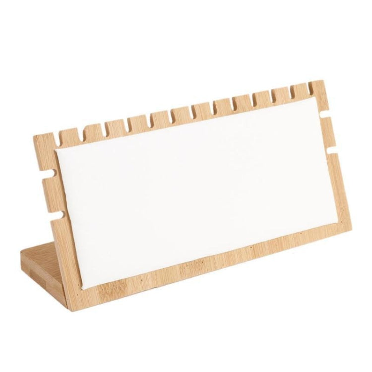 Bamboo Wood Multi-slot L-shaped Jewelry Storage Display Stand