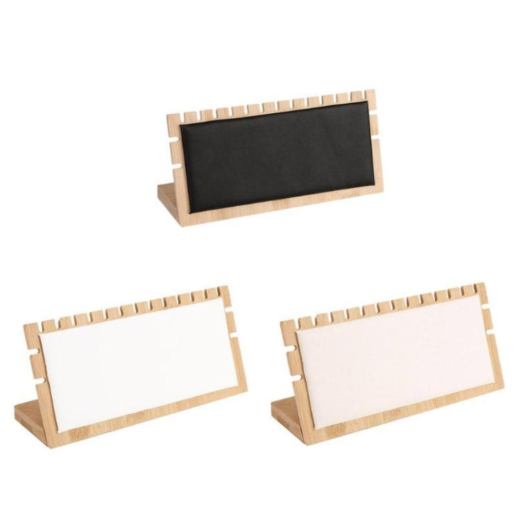 Bamboo Wood Multi-slot L-shaped Jewelry Storage Display Stand