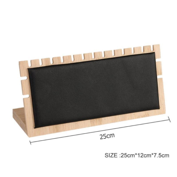 Bamboo Wood Multi-slot L-shaped Jewelry Storage Display Stand