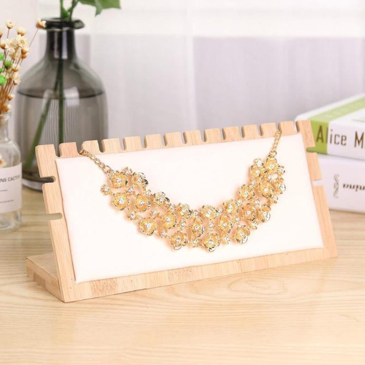 Bamboo Wood Multi-slot L-shaped Jewelry Storage Display Stand