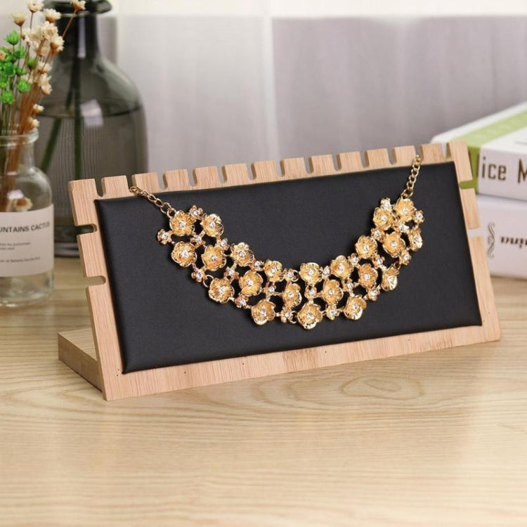 Bamboo Wood Multi-slot L-shaped Jewelry Storage Display Stand