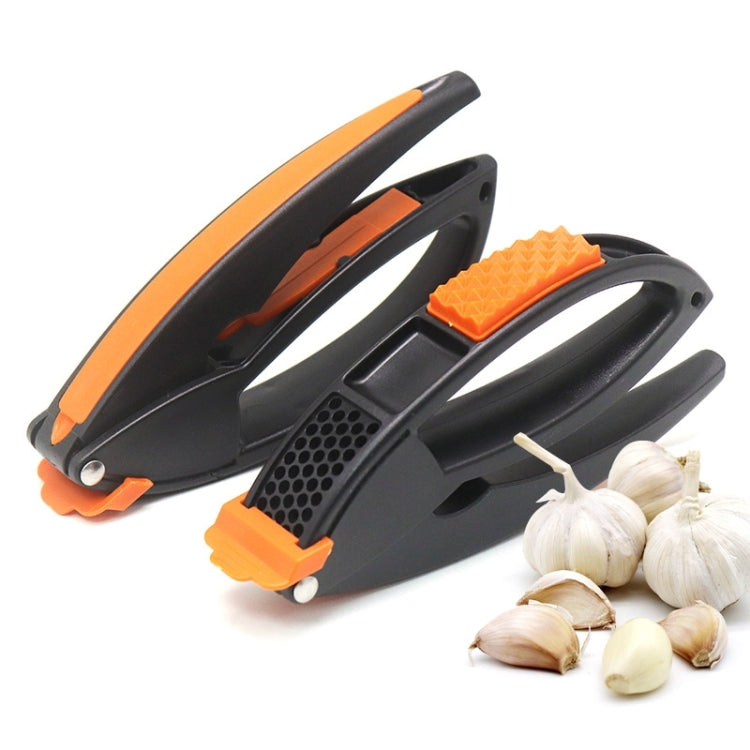 2 PCS Multifunctional Fruit Peeler and Garlic Press(Black Orange)