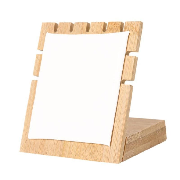 Bamboo Wood L Shape 5 Slot Jewelry Display Stand