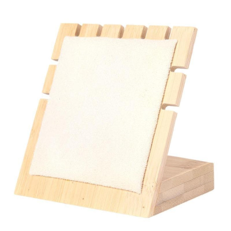 Bamboo Wood L Shape 5 Slot Jewelry Display Stand