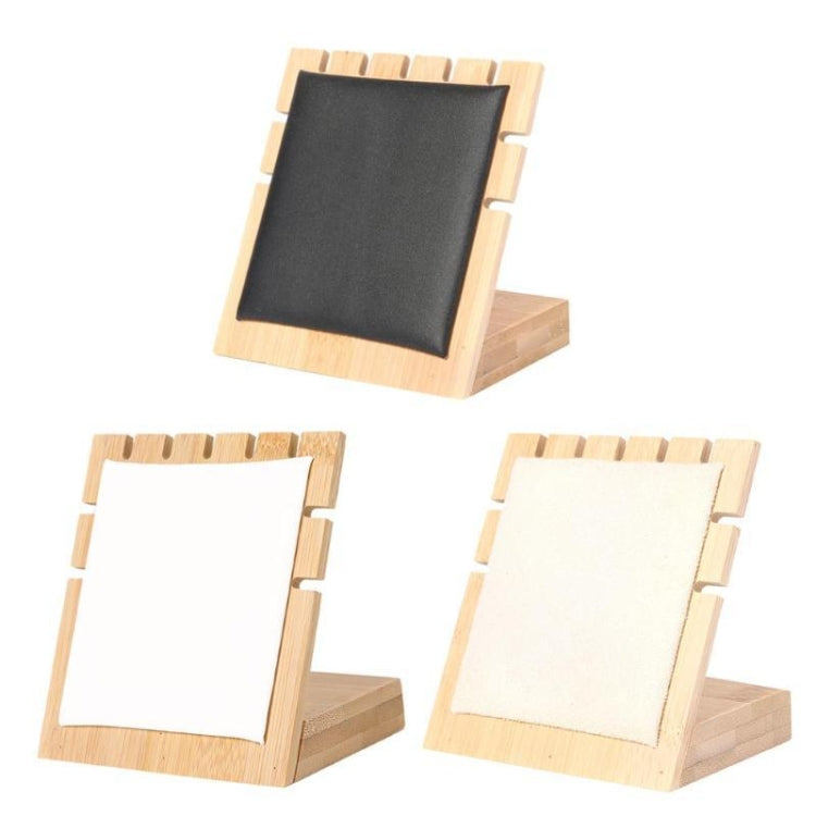 Bamboo Wood L Shape 5 Slot Jewelry Display Stand