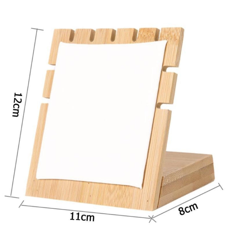 Bamboo Wood L Shape 5 Slot Jewelry Display Stand