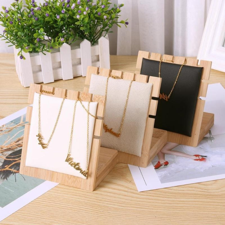 Bamboo Wood L Shape 5 Slot Jewelry Display Stand