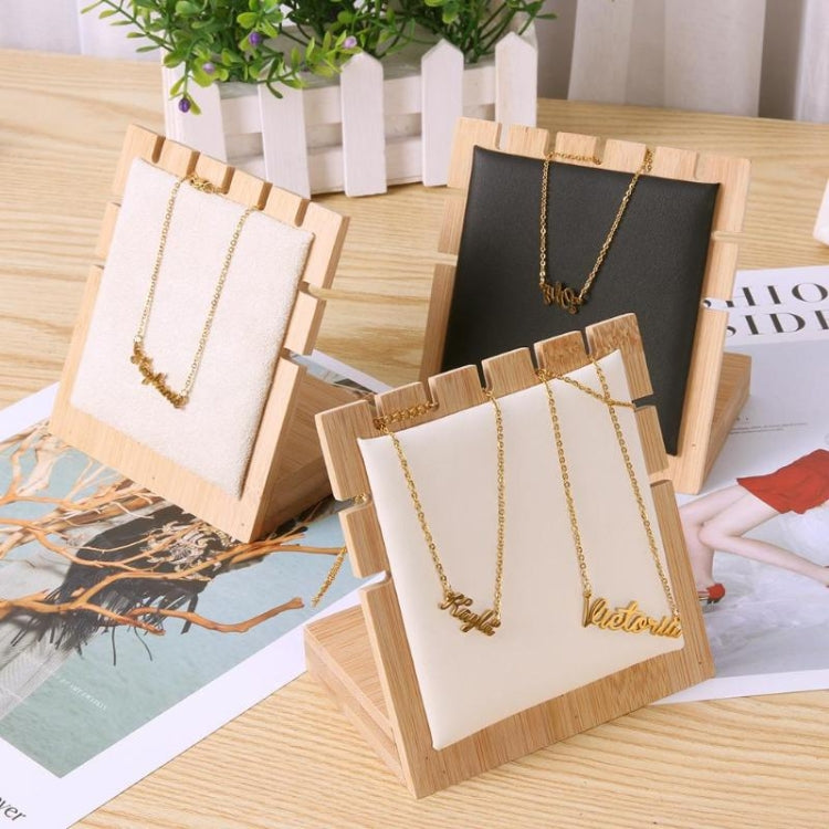 Bamboo Wood L Shape 5 Slot Jewelry Display Stand