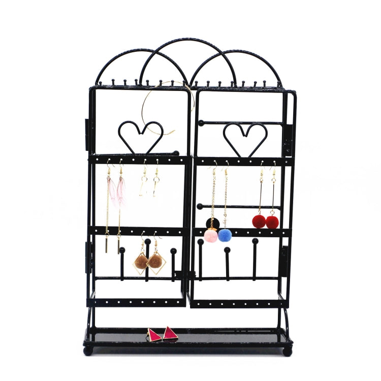 Metal Wrought Iron Jewelry Storage Display Stand(Black)