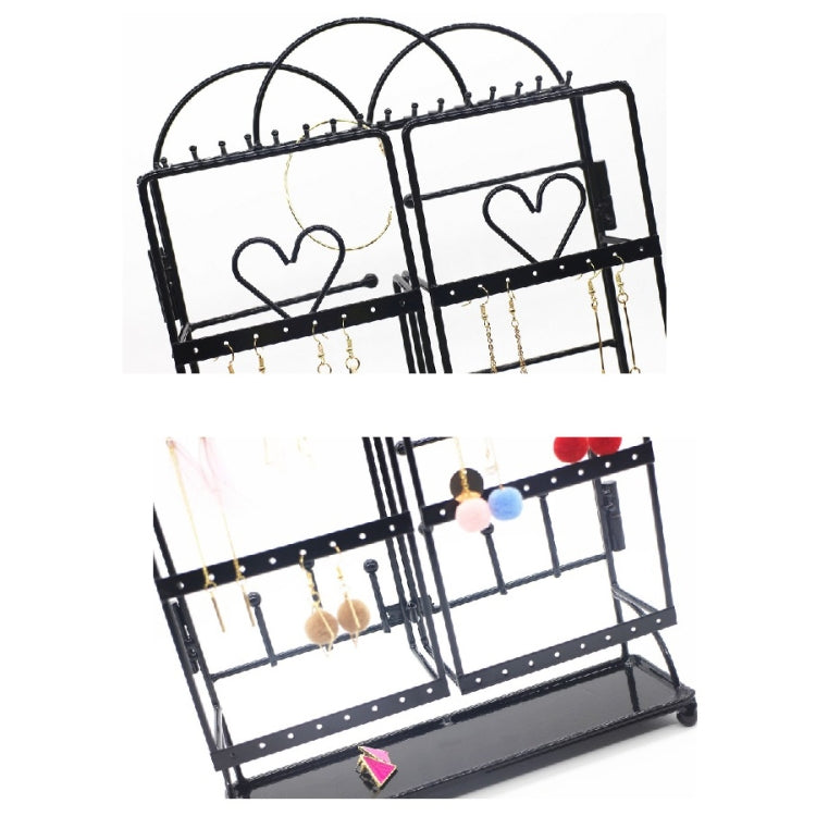 Metal Wrought Iron Jewelry Storage Display Stand(Black)