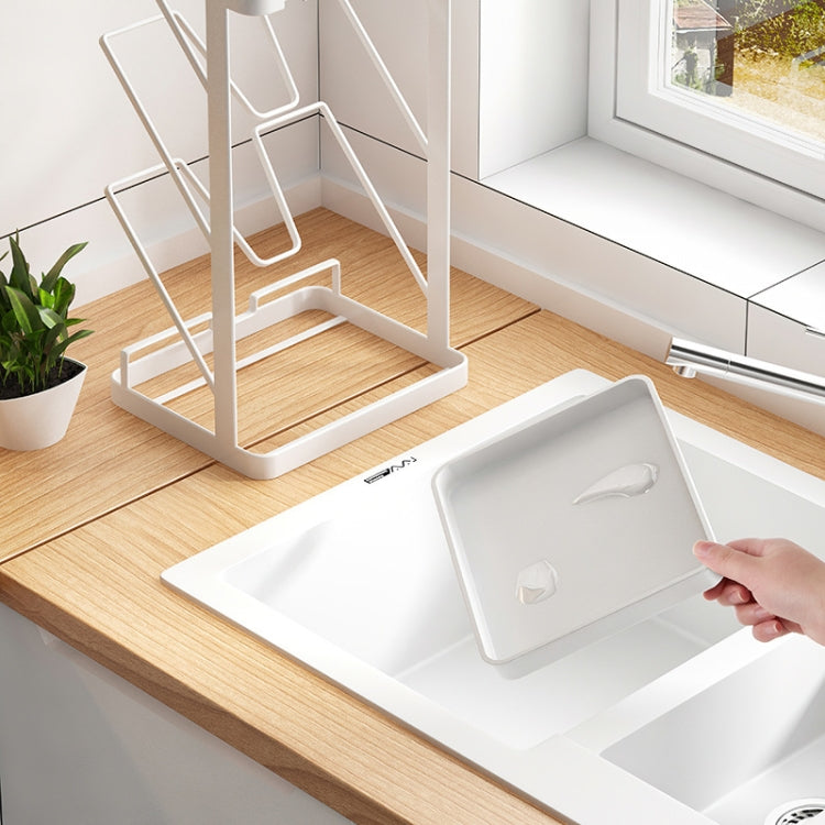 HP211212 Wall-Mounted Desktop Dual-Purpose Pot Cover Cutting Board Drain Rack