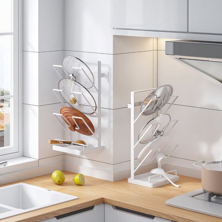 HP211212 Wall-Mounted Desktop Dual-Purpose Pot Cover Cutting Board Drain Rack