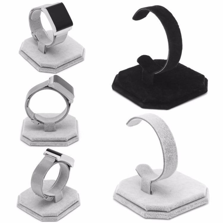 3 PCS Suede C-Shaped Retractable Single Watch Holder