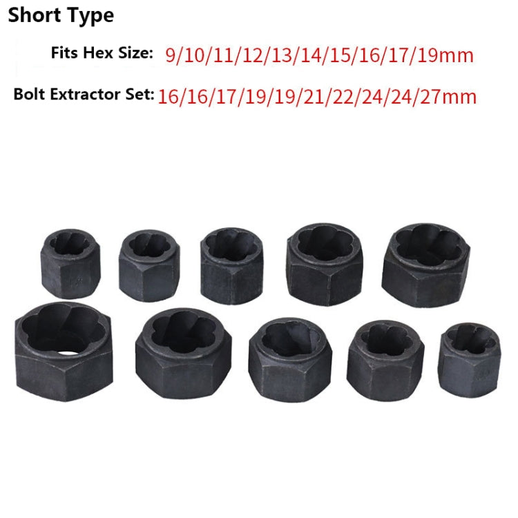 10 PCS / Set Nut Extractor Screw Removal Tool Break Wire Bolt Extractor Short