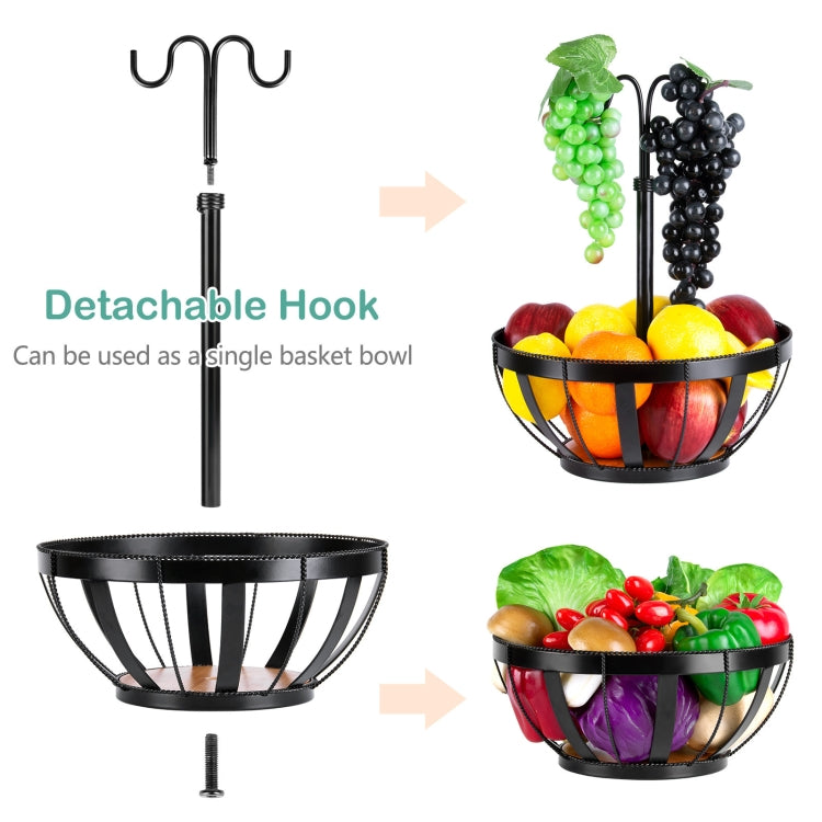 HP210921 Kitchen Wrought Iron Fruit Hanging Basket(Ring Type)