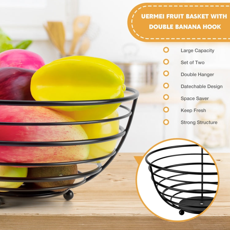 HP210921 Kitchen Wrought Iron Fruit Hanging Basket(Ring Type)