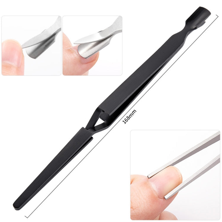 2 PCS X-Shaped Stainless Steel Shaping Clip Nail Art Tools, Specification type: Black