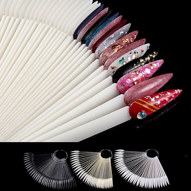 5 PCS Nail Color Card Nail Display Board, Sort by color: Natural 40-color Pointed Card