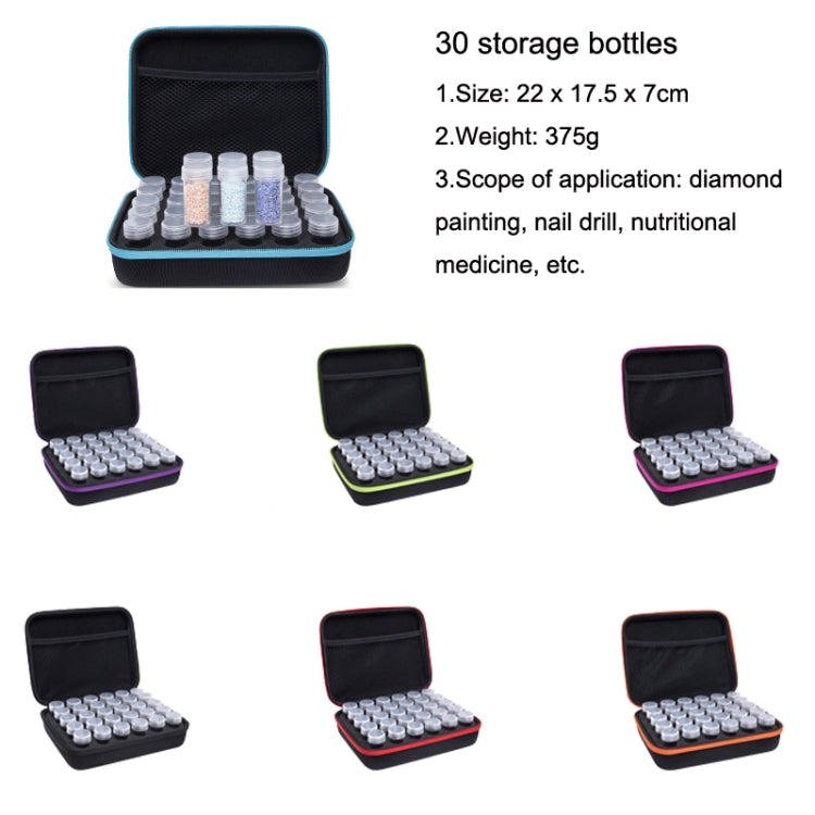 Diamond Painting Sub-Bottling Storage Bag Embroidery Nail Box, Style: 30 Grid Bottle (Rose Red)