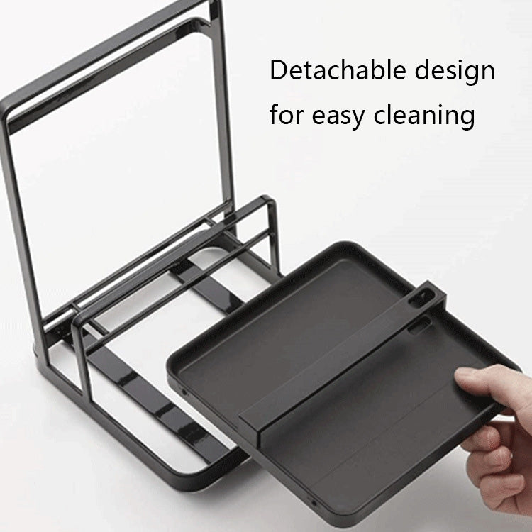 HP201103 Kitchen Tool Storage Rack with Water Tray, Spec: B Type (Black)
