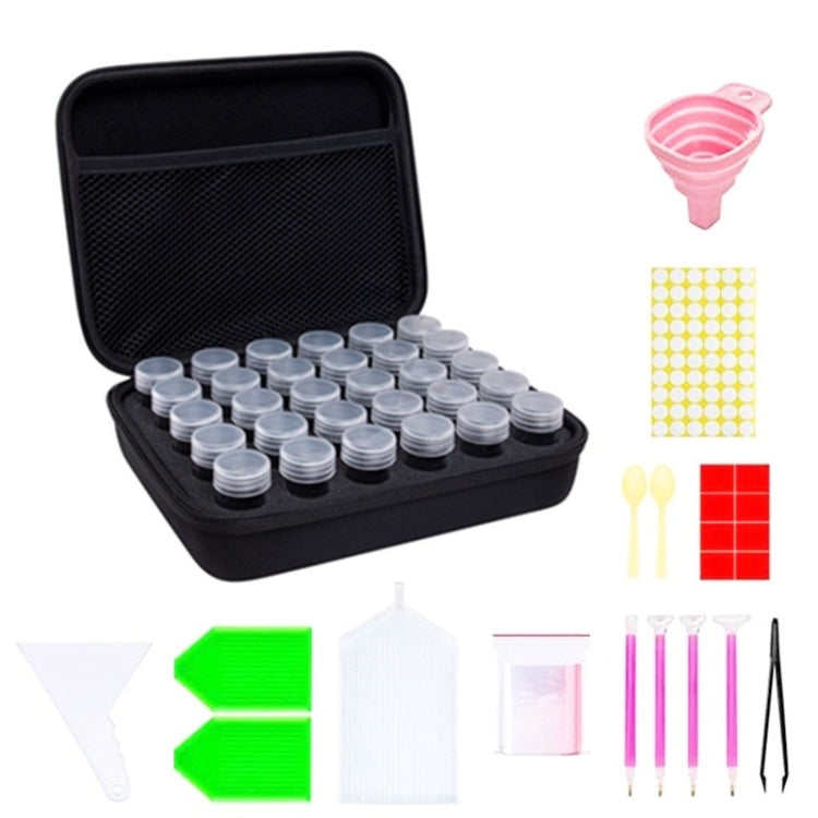Multifunctional Portable Diamond Painting Tool Set Storage Bag, Style: 30 Grid (Black)