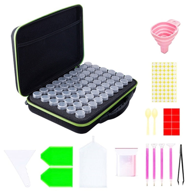 Multifunctional Portable Diamond Painting Tool Set Storage Bag, Style: 60 Grid (Green)