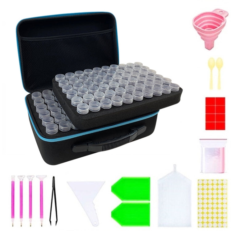 Multifunctional Portable Diamond Painting Tool Set Storage Bag, Style: 120 Grid (Blue)