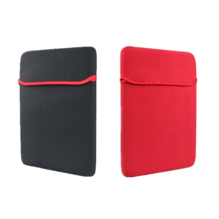 2 PCS Diving Material Double-sided Usable Laptop Bag, Size: 12 Inch(Black Outside and Red Inside)
