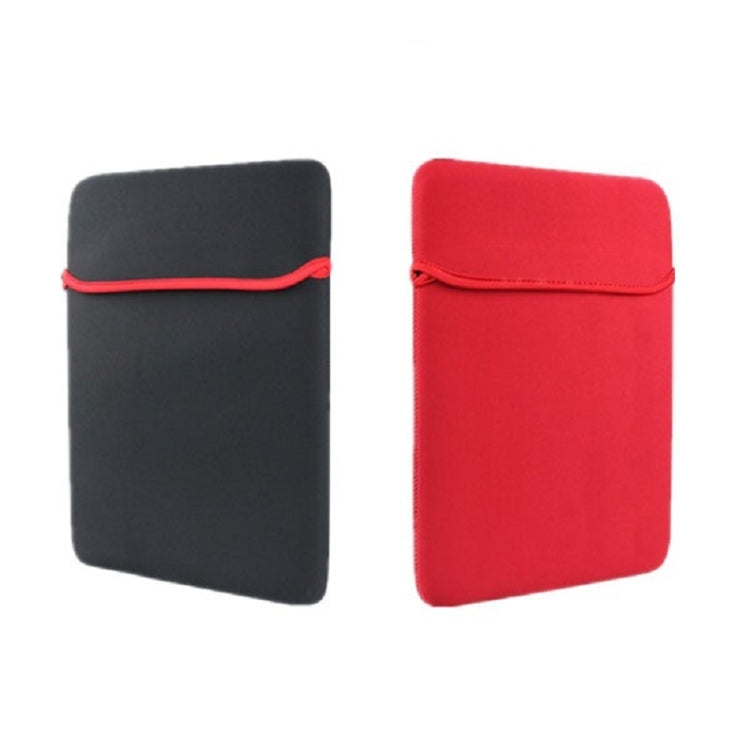 2 PCS Diving Material Double-sided Usable Laptop Bag, Size: 8 Inch(Black Outside and Red Inside)