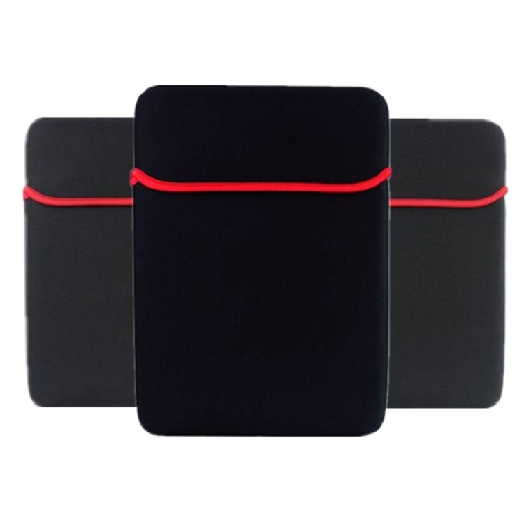 2 PCS Diving Material Double-sided Usable Laptop Bag, Size: 8 Inch(Black Outside and Red Inside)