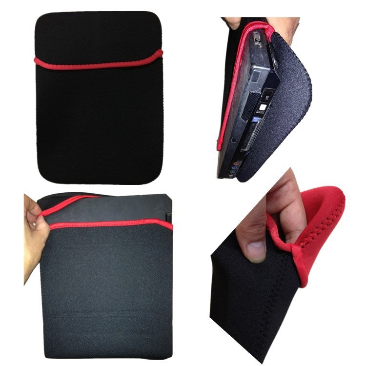 2 PCS Diving Material Double-sided Usable Laptop Bag, Size: 8 Inch(Black Outside and Red Inside)
