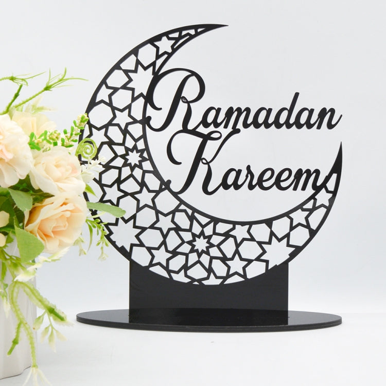 BT001 Ramadan Acrylic Ornament Mirror Sticker Wall Sticker(Black)