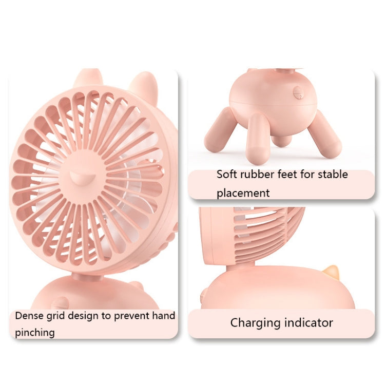 Cute Puppy Shaped USB Charging Fan(Pink)