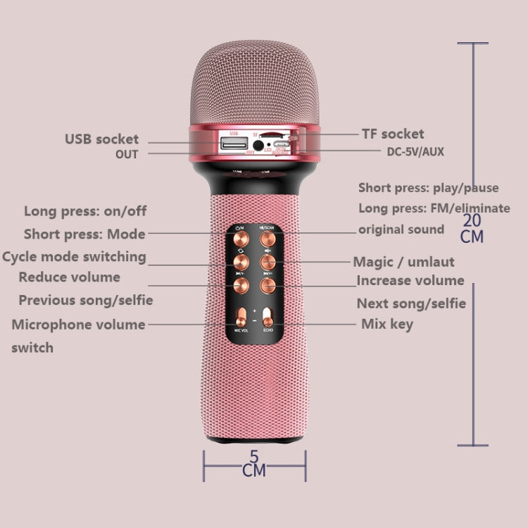 WS898 Live Wireless Bluetooth Microphone with Audio Function