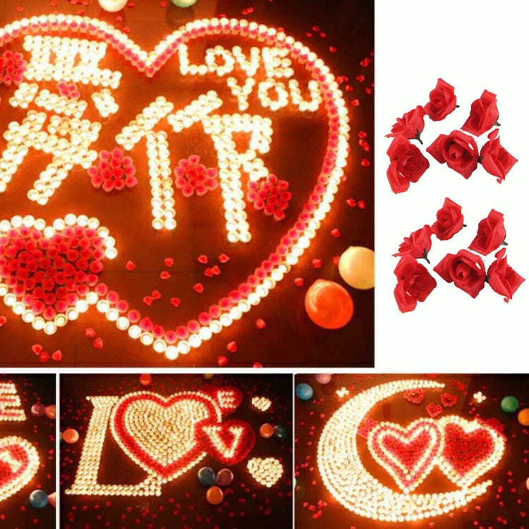 4 Bags Simulation Rose Wedding Home Decoration Petals(Red)