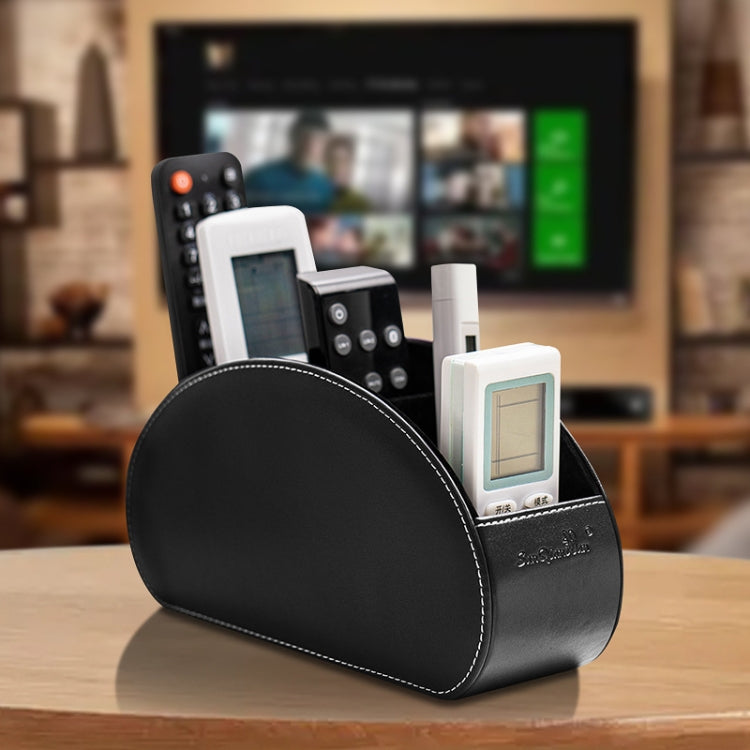 Home Leather Cosmetics Remote Control Storage Box