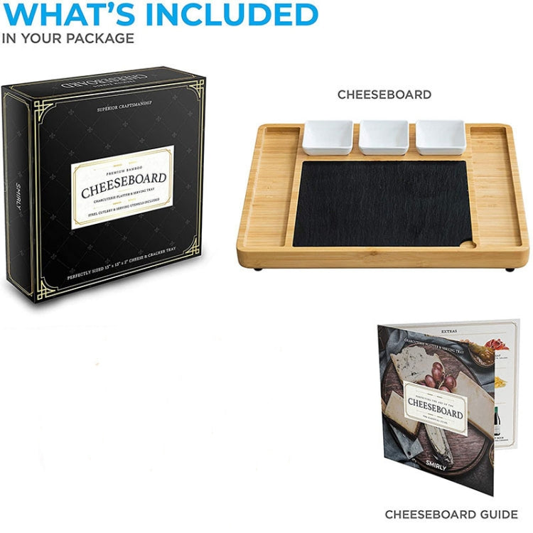 JYZM0120 Bamboo Cheese Cutting Board Combo Set(Square)