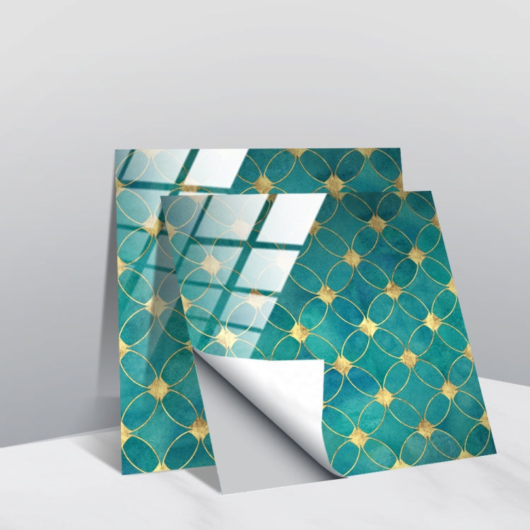 20 PCS 20cm PVC Crystal Covered Film Geometric Pattern Tile Wall Sticker