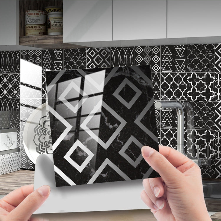 20 PCS 20cm PVC Crystal Covered Film Geometric Pattern Tile Wall Sticker