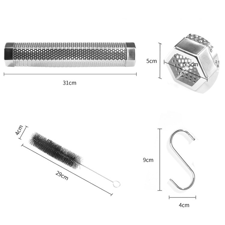 12 Inch Stainless Steel 304 Smoked Tube BBQ Box Outdoor Cold Smoke Box,Style: Only Tube