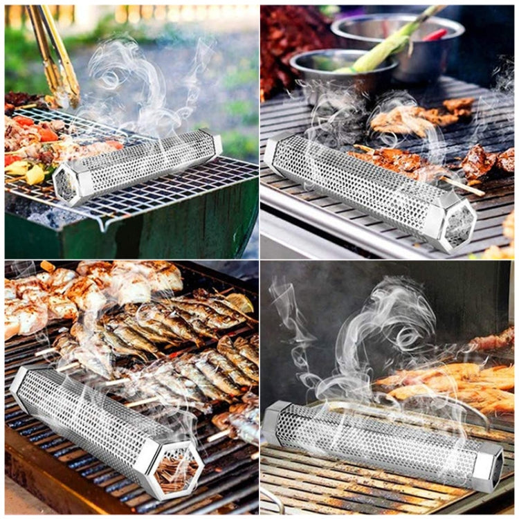 12 Inch Stainless Steel 304 Smoked Tube BBQ Box Outdoor Cold Smoke Box,Style: Only Tube