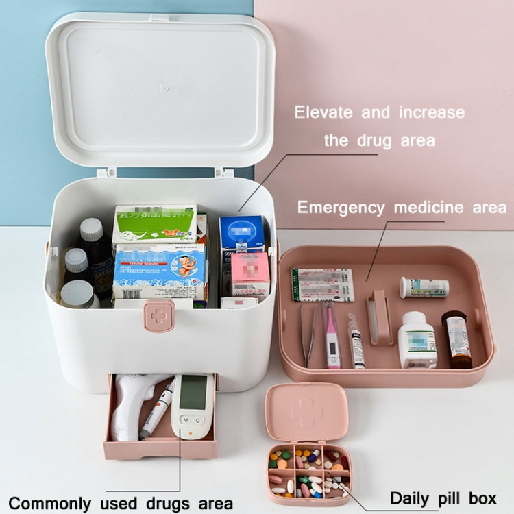 Portable Layered Compartment Medicine Box With Lock