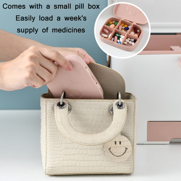 Portable Layered Compartment Medicine Box With Lock