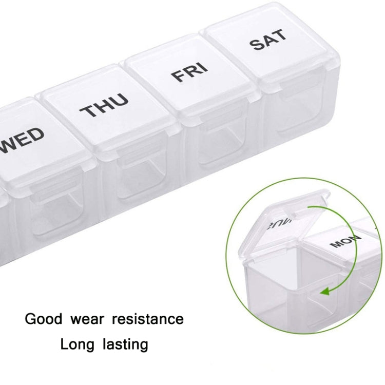 2 PCS Large-capacity 7-compartment Travel Sub-packed Sealed Medicine Box(Transparent)