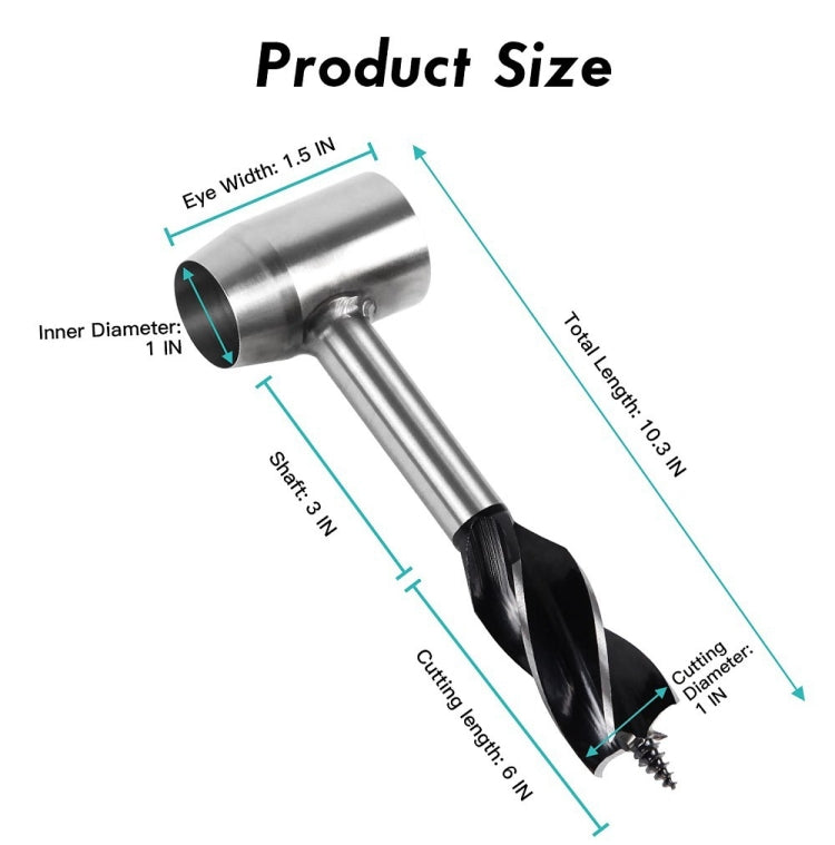 Woodworking Hand Drill Outdoor Survival Drill Hand Screw Drill With Cowhide Case (Black)