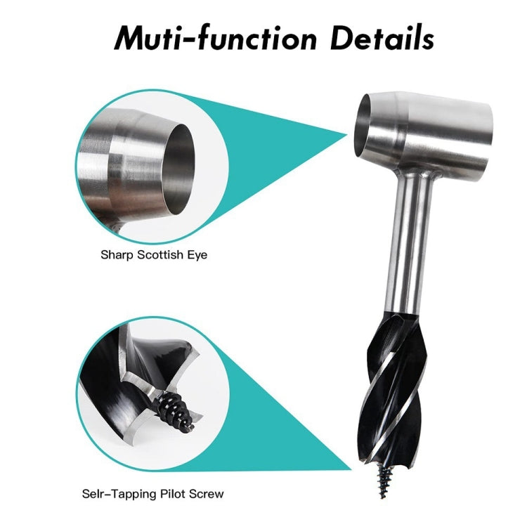 Woodworking Hand Drill Outdoor Survival Drill Hand Screw Drill With Cowhide Case (Black)