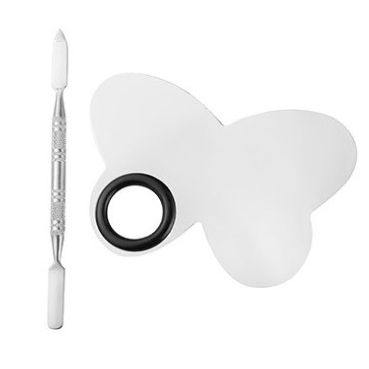 3 PCS Stainless Steel Nail Makeup Palette With Toning Stick, Specification: Butterfly
