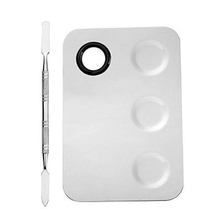 3 PCS Stainless Steel Nail Makeup Palette With Toning Stick, Specification: Master 3 Hole