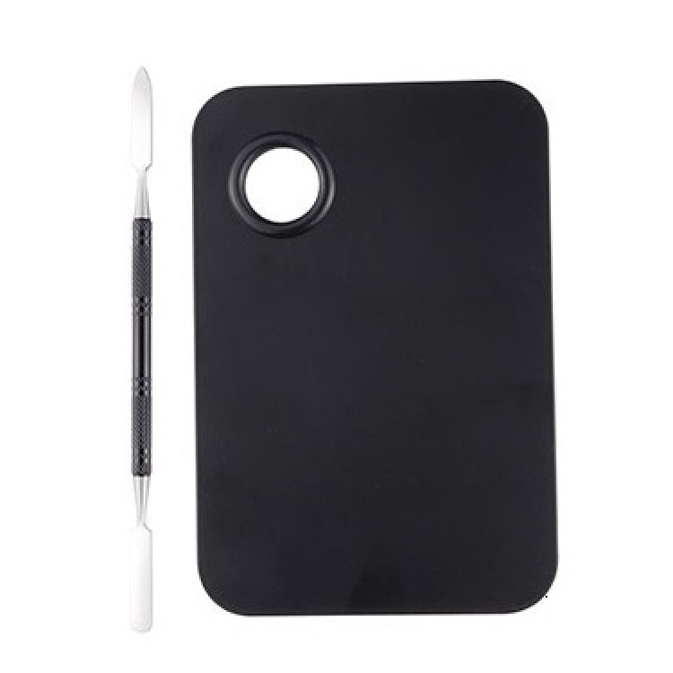 3 PCS Stainless Steel Nail Makeup Palette With Toning Stick, Specification: Black Large